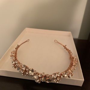 Rose gold tiara headband wedding